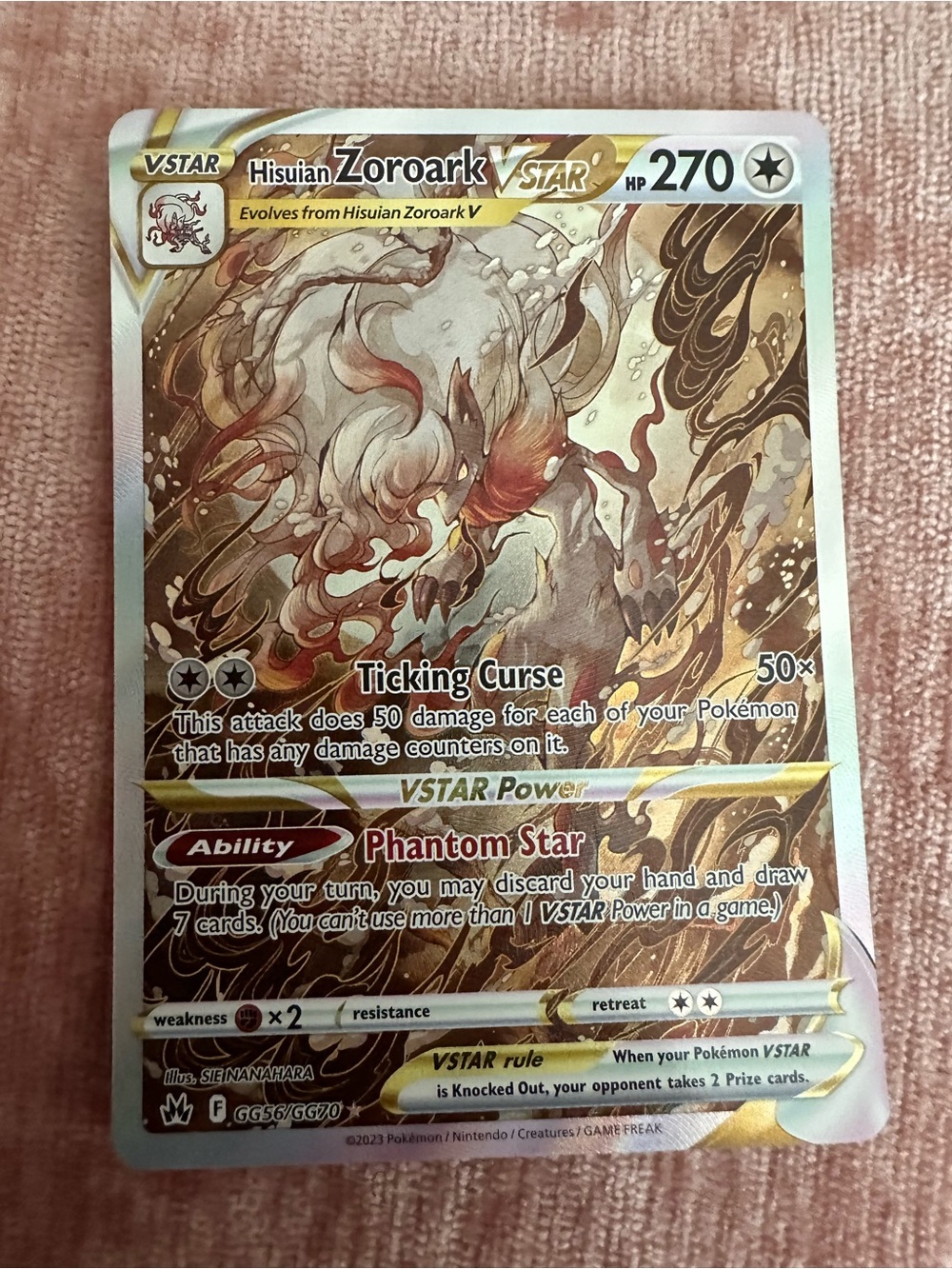 Pokemon Hisuian Zoroark VSTAR - SWSH: Crown Zenith: Galarian Gallery (CRZ:GG)
